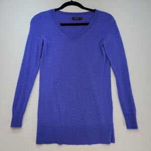 Apt 9 Sweater Womens XS Blue 100% Cashmere V- Neck Pullover‎ Tunic